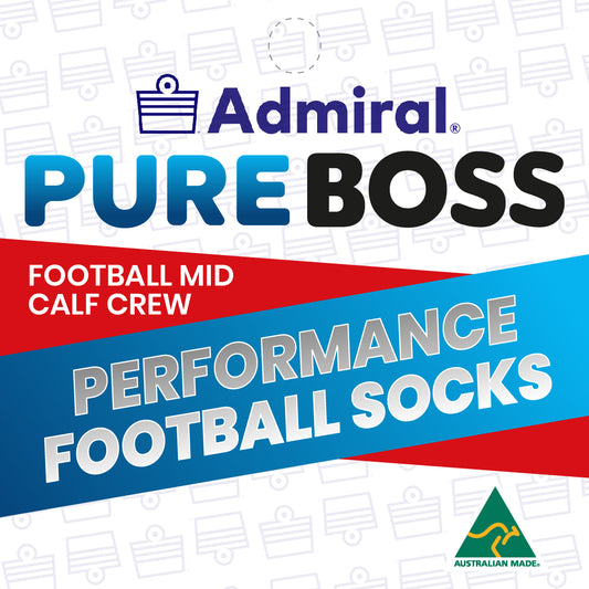 ADMIRAL PUREBOSS Performance Sock - Football Mid Calf Crew - Black